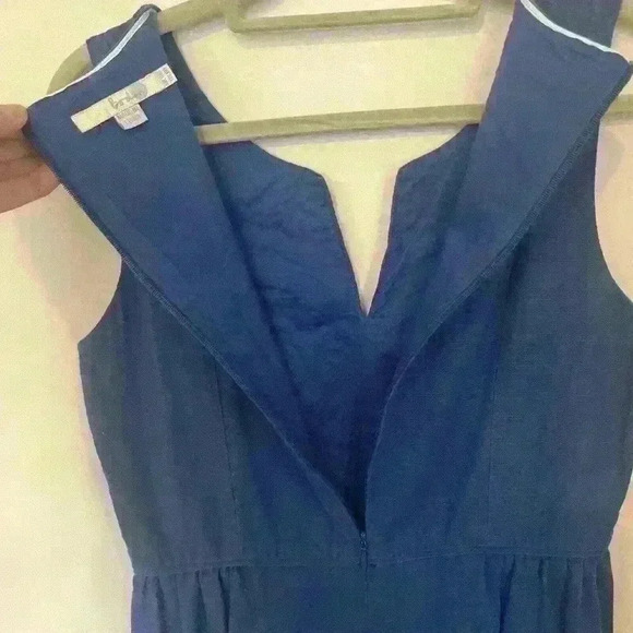 Boden Back Zip Lined Sleeveless Dress Embroidered Blue Size 6 Blue - Picture 7 of 10
